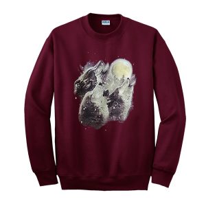 Three Wolves and Moon Sweatshirt