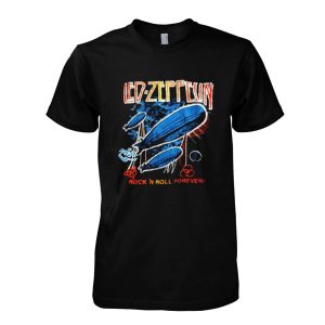 Led Zeppelin Rock n Roll Forever Vintage 80s Airship T-Shirt