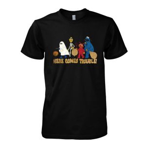 Vintage Sesame Street Here Comes Trouble Halloween T-Shirt