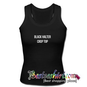 Black Halter Crop Top Tank Top
