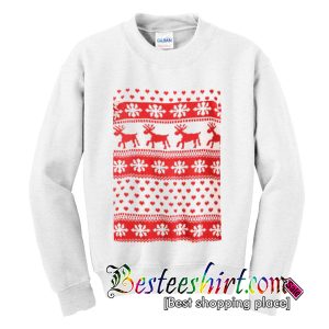 Snowflake Deer Graphic Christmas Sweatshirt