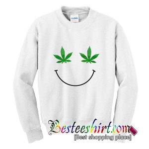 Weed Leaf Smiley Face Sweatshirt