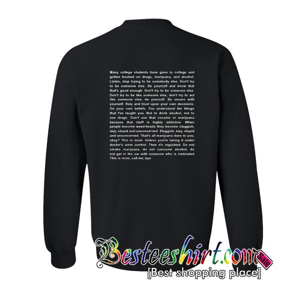 Frank Ocean Be Yourself Lyrics Sweatshirt Back