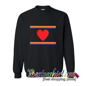 Rainbow Stripe Heart Sweatshirt
