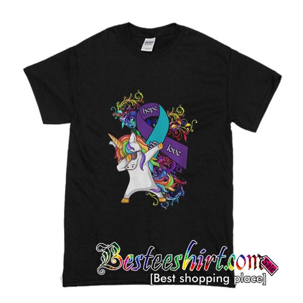 Unicorn Dabbing Hope With Love T-Shirt