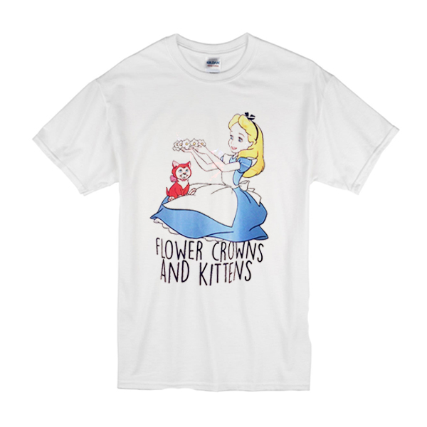 Flower Crowns and Kittens Shirt Alice in Wonderland T-Shirt