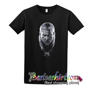 OFFICIAL WITCHER 3 - GERALT OF RIVIA WITH MEDALLION BLACK T-SHIRT