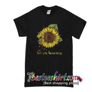 Autism awareness puzzle sunflower lover T shirt