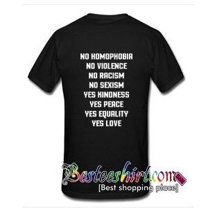 No Homophobia No Violence New T shirt