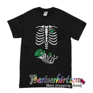 Pregnant Skeleton Irish T-Shirt