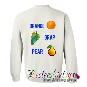 orange grap pear sweatshirt back