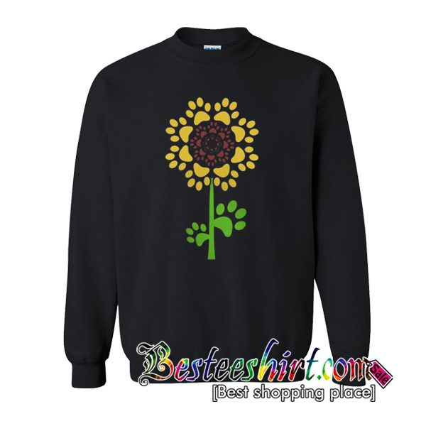 Dog paw and sunflower Sweatshirt