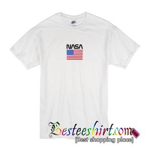 Nasa America Flag T Shirt