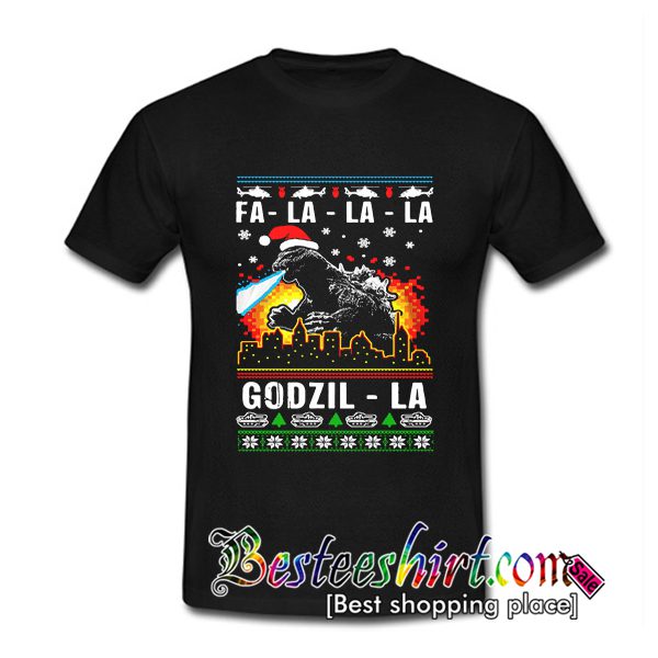 Godzilla Christmas Fa La La La T Shirt