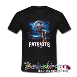 New England Patriots Sky Helmet Black T Shirt (BSM)