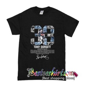 33 Tony Dorsett Running Back Signature T Shirt (BSM)