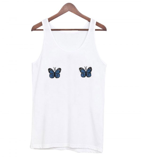 Blue Ribbed Butterfly Tanktop (BSM)