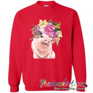Lovely Baby Pig with Flower Crowns Sweatshirt (BSM)