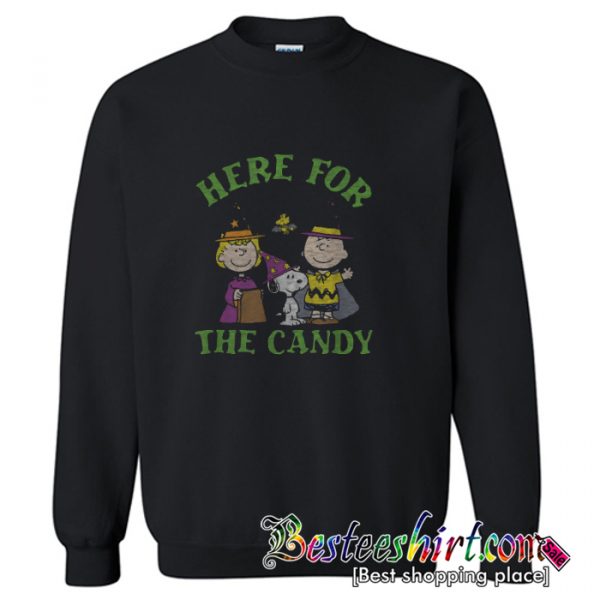 Peanuts Halloween Charlie Sally Here for the Candy Sweatshirt (BSM)