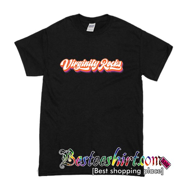 Virginity Rocks Retro Vintage 70s Style Gift T Shirt (BSM)