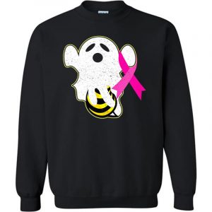 Get Now Pink Ribbon Breast Cancer Awareness With Boo Bee Halloween Sweatshirt (BSM)