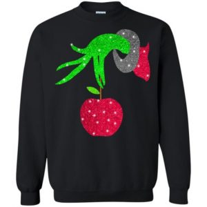 Grinch hand holding Apple Sweatshirt (BSM)