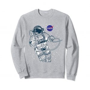 NASA Astronaut Floating In Space Line Art Sweatshirt (BSM)