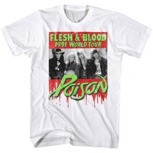 Poison Flesh & Blood World Tour 1991 Men's T Shirt (BSM)