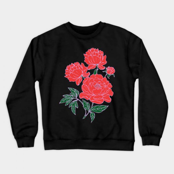 Red Peonies Sweatshirt (BSM)