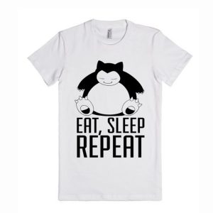 Pokemon Snorlax Eat, Sleep Repeat T Shirt (BSM)