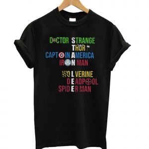Stan Lee Avengers Team Names T-Shirt (BSM)