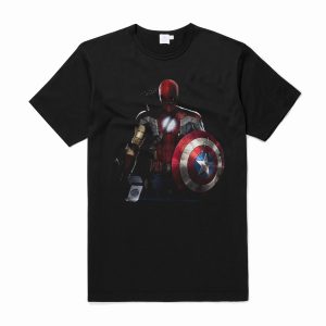 Captain America Ironman Thor Spiderman and Hawkeye T Shirt (BSM)