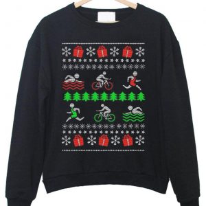 triathlon christmas sweater sweatshirt (BSM)