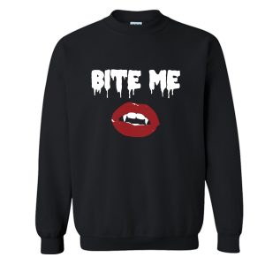 Bite Me Vampire Lips Black Sweatshirt (BSM)