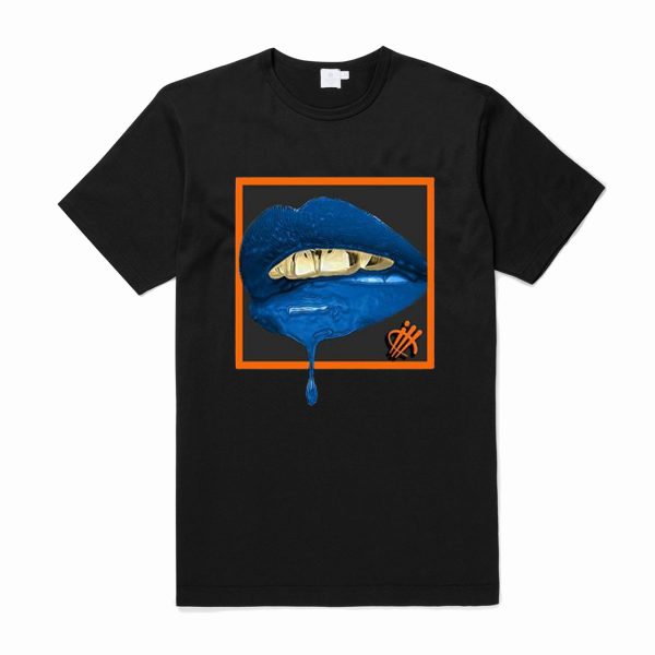 Blue Lips Black T Shirt (BSM)