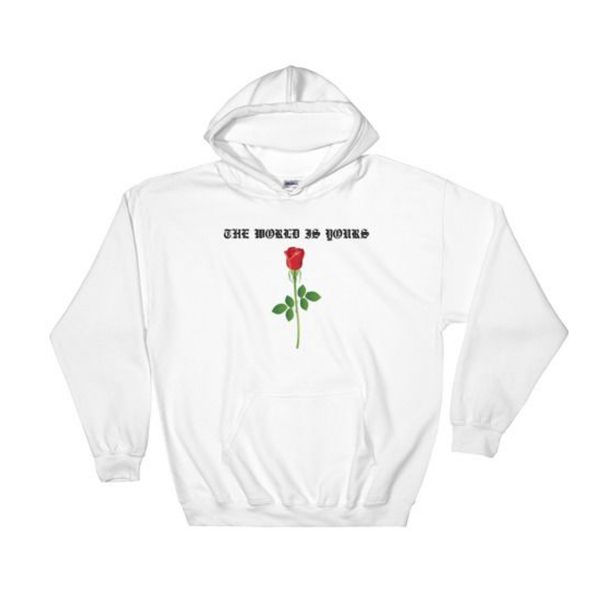 The World Is Yours Red Rose Hoodie (BSM)