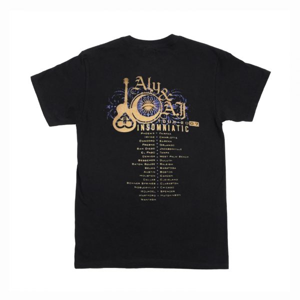 Aly & AJ tour Insomniatic 2007 T Shirt Back (BSM)