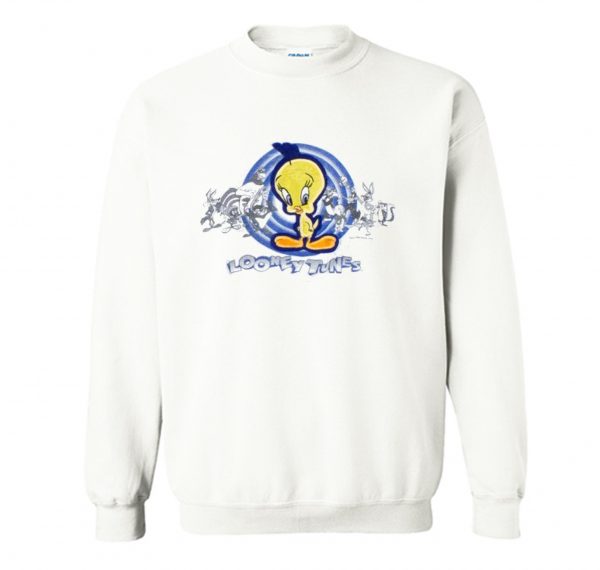 Tweety Bird Looney Tunes Sweatshirt White (BSM)