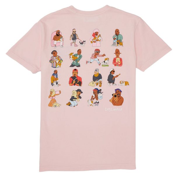 Dog Limited Rappers With Puppies Pink T Shirt Back (BSM)
