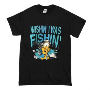 Wishin' I Was Fishin' Vintage 70s Garfield Fishing T-Shirt (BSM)