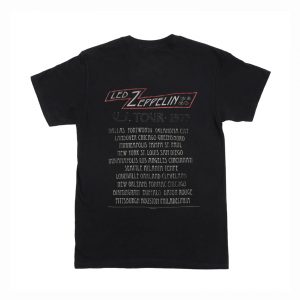 Led Zeppelin Cities 1977 Tour T Shirt Back (BSM)
