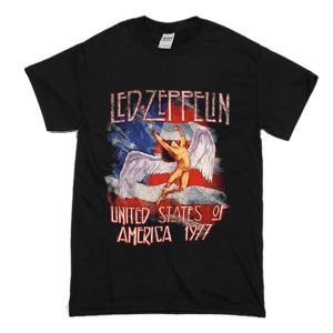 Led Zeppelin Men's America 1977 T-Shirt (BSM)