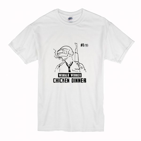 Winner Winner Chicken Dinner PUBG T-Shirt White (BSM)