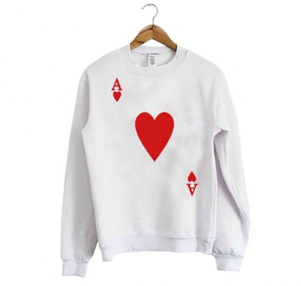 Playing card ace of hearts sweatshirt (BSM)