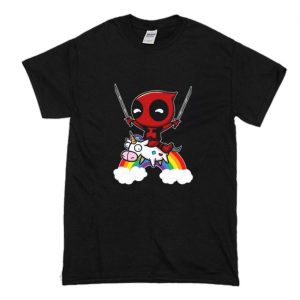 Riding a Unicorn Deadpool T-Shirt (BSM)