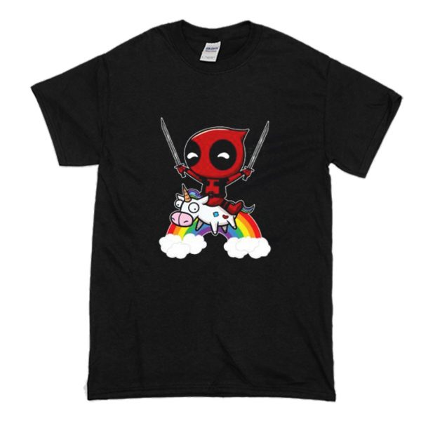 Riding a Unicorn Deadpool T-Shirt (BSM)