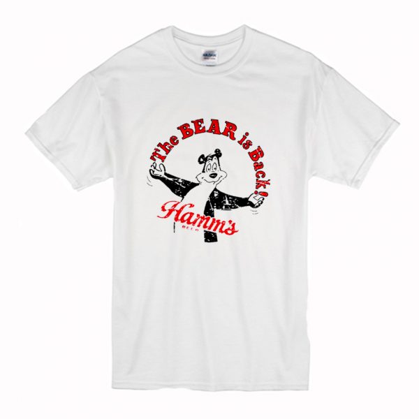 Cool Retro Hamm's Beer Bear is Back T Shirt (BSM)