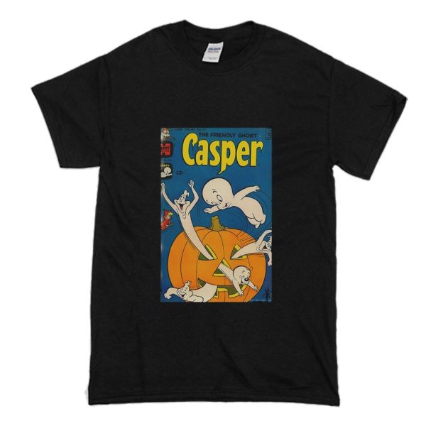 Casper The Friendly Ghost Pumpkin T-Shirt Black (BMS)