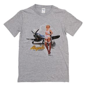 WWII Corsair F4U Flying Angels Blonde Pinup Girl T-Shirt (BSM)