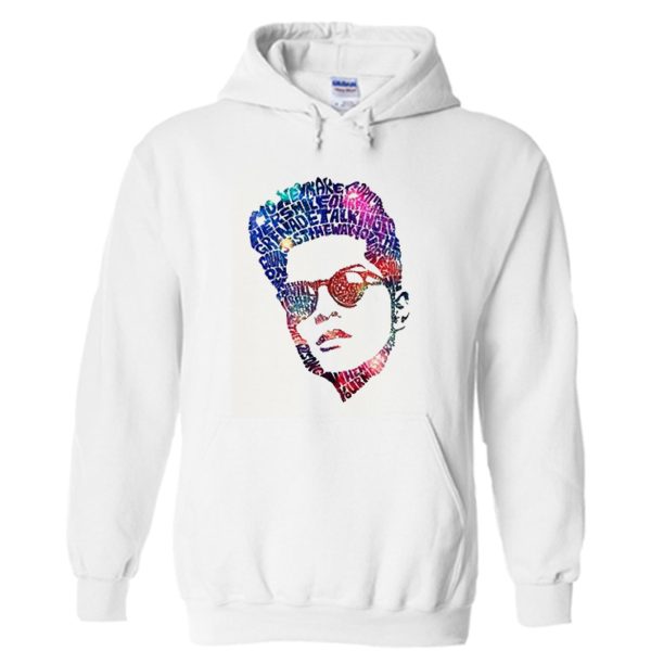 Bruno Mars Face Typography Lyric Famous American Singer Hoodie (BSM)